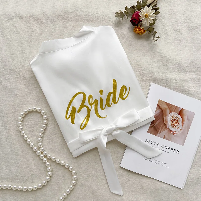 Team Bride To Be Satin Robes Hen Bachelorette Party Supplies Wedding Decoration Maid of Honor Bride Bathrobe Bridesmaid Gift