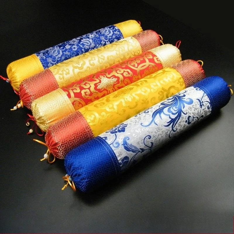 Cylindrical Pillow Case Cotton Neck Bolster Headrest Pillow Cover Sofa Backrest Cylinder Waist Cushion Cover No Fillings