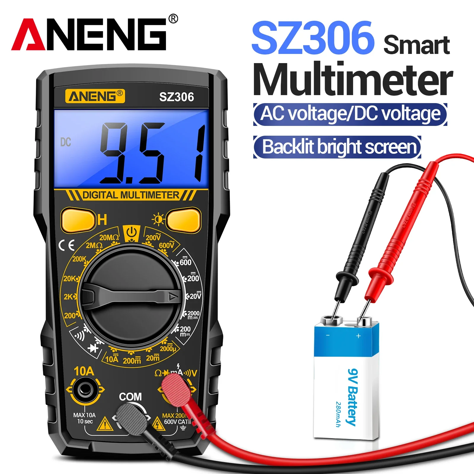 ANENG SL108 temperature adjustable soldering iron+SZ306 digital multimeter voltage current resistor NCV maintenance combination