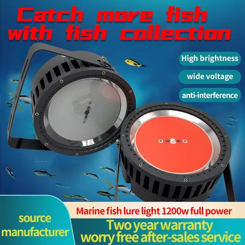 1000W e 1200W LED lula verde barco de pesca luz à prova d'água lâmpada de arco amarelo com iluminação azul para pesca noturna