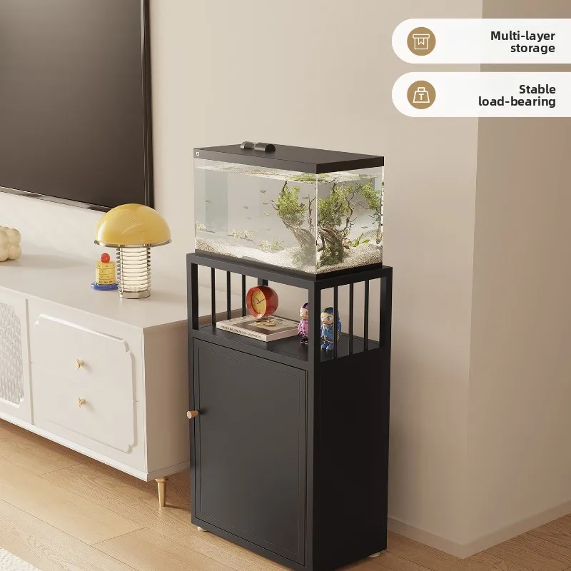 Italian Metal Aquarium Stand Large Capacity Heavy Duty Cabinet for Fish Tank Elevation Living Room Multi Function Storage Shelf