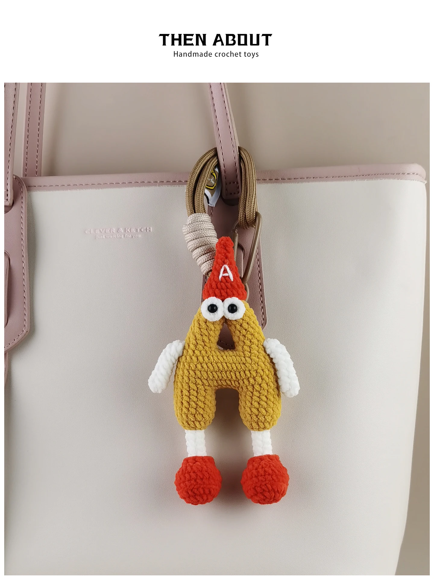 Delicate Doll Bag Charm Keychain Fun English Alphabet a Toy Bag Pendant Exquisite Gift Fashionable Accessory for Handbags