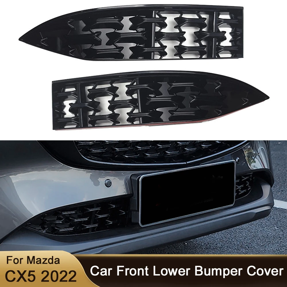 

Car Front Lower Bumper Grill Grille Moulding Cover For Mazda CX5 CX-5 2022 Front Bottom Middle Net Decoration