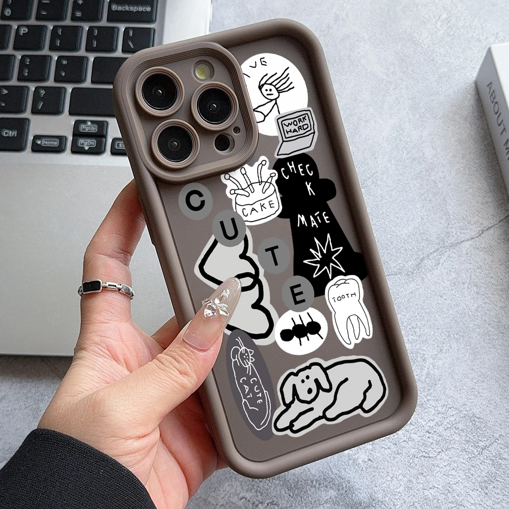 Interest Sketch Phone Case for Oppo Realme C67 C65 C63 C55 C53 C35 C33 C31 C21 C20 12 11 8i Pro Plus 4G 5G Soft Ladder Cover