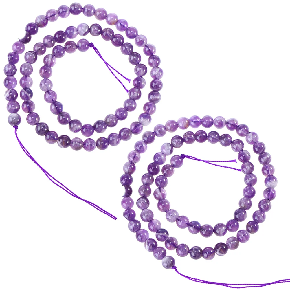 

2Pcs Natural Purple Amethyst Loose Beads Gemstone Beads DIY Jewelry Making for Bracelets Necklaces Earrings Dress Hair