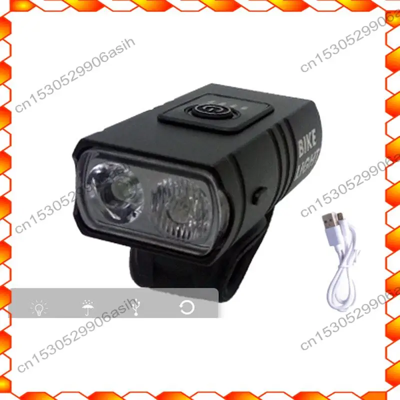 

-AT52 1200Ma Cycle Head Light Lamp T6 Charged Quantity Display Lamp Low And High Mountain Bicycle Rechargeable