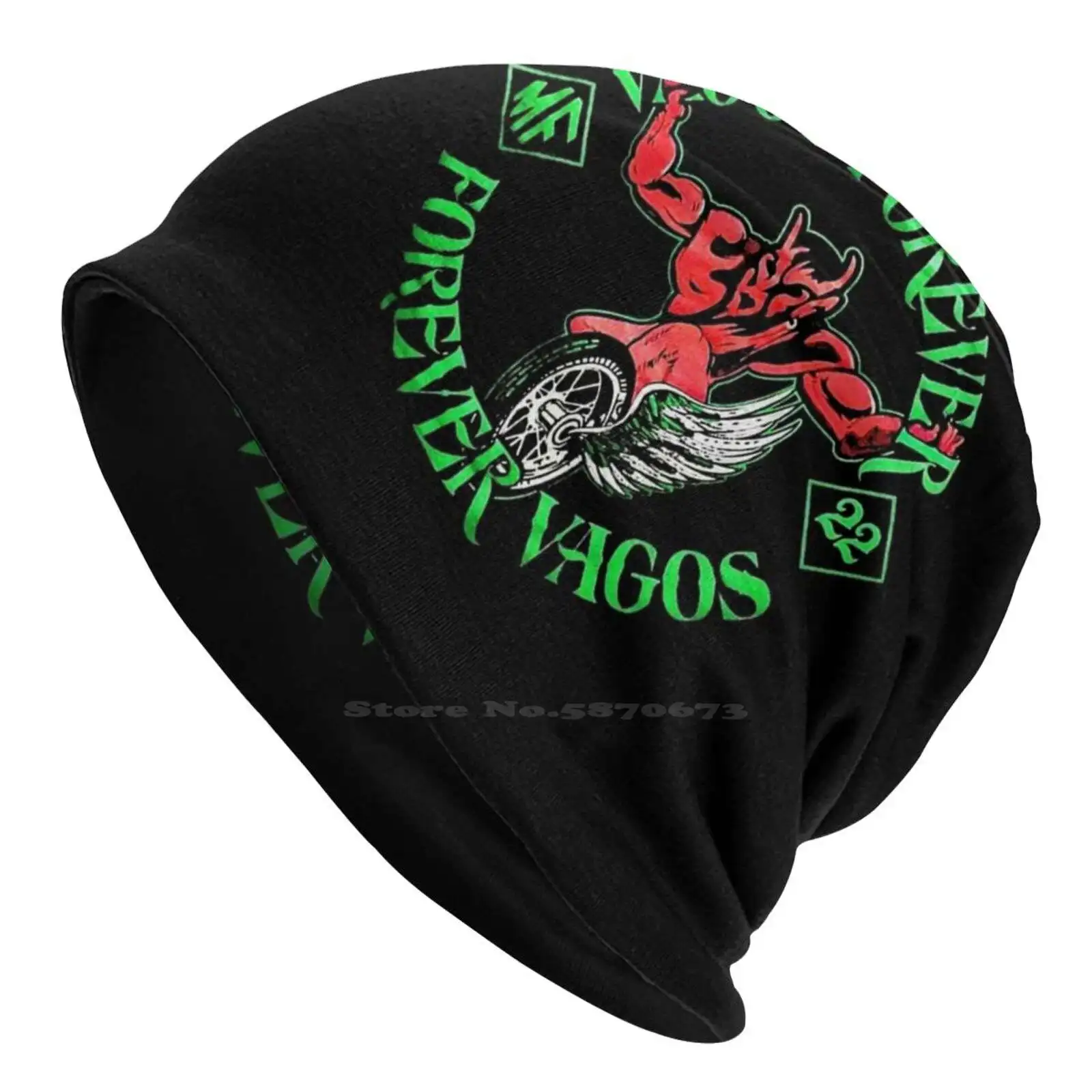 Vagos Mc Knitted Hat Warm Beanie Outdoor Caps American Motorcycle Club Comunity Organization Gangster Mafia Crime Sport Black