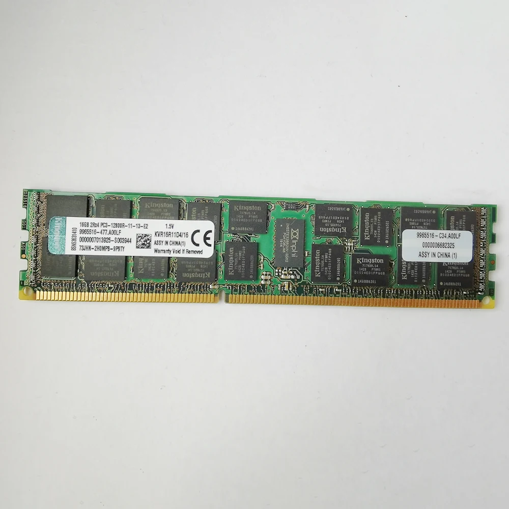 1 pcs KVR16R11D4/16 For Kingston RAM ECC REG 2RX4 PC3-12800R Server Memory 16GB DDR3 1600MHz