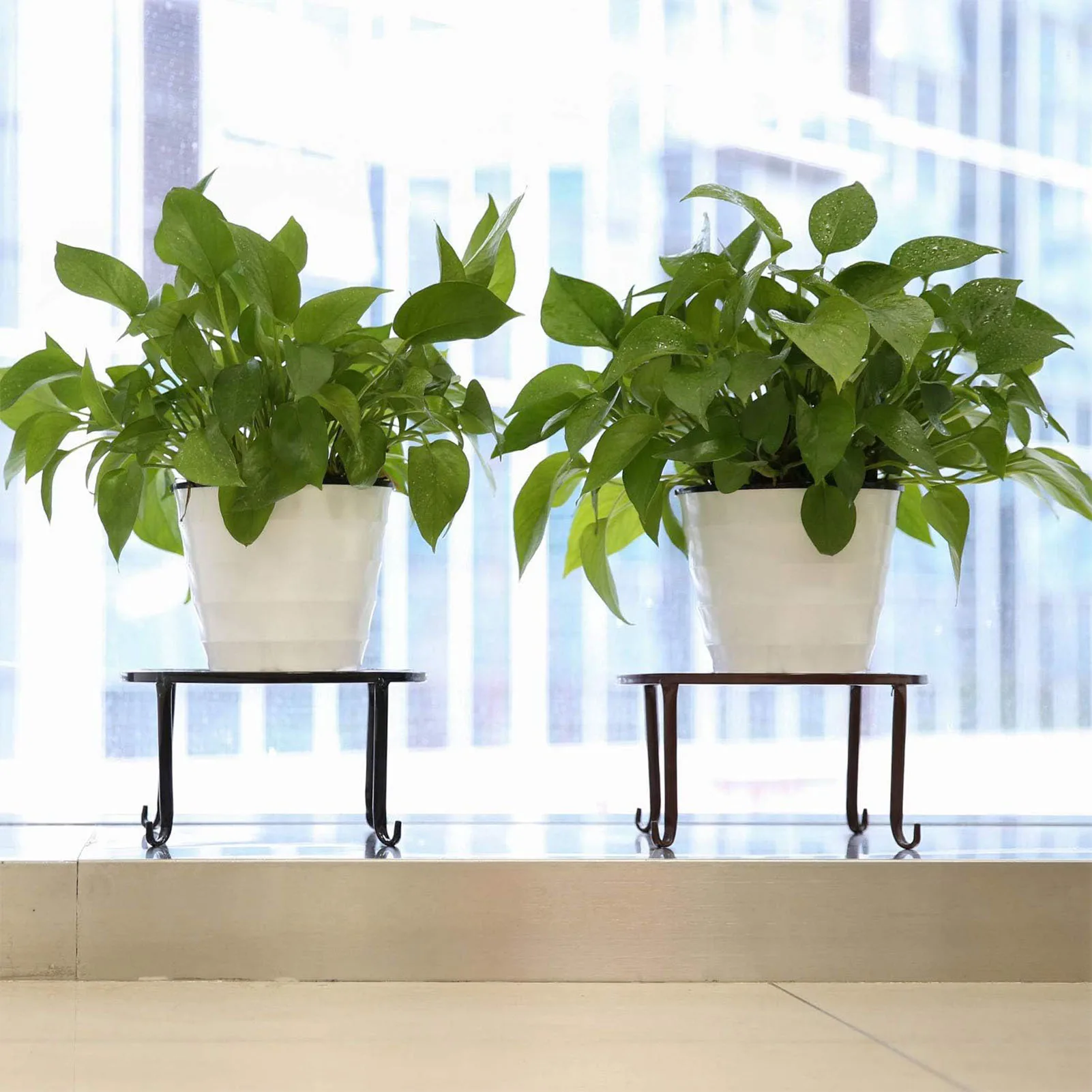 1Pc Metal Plant Stand Flower Pot Base Holder Stool for Home Garden Indoor Outdoor Flower Plant Display Bonsai Holder