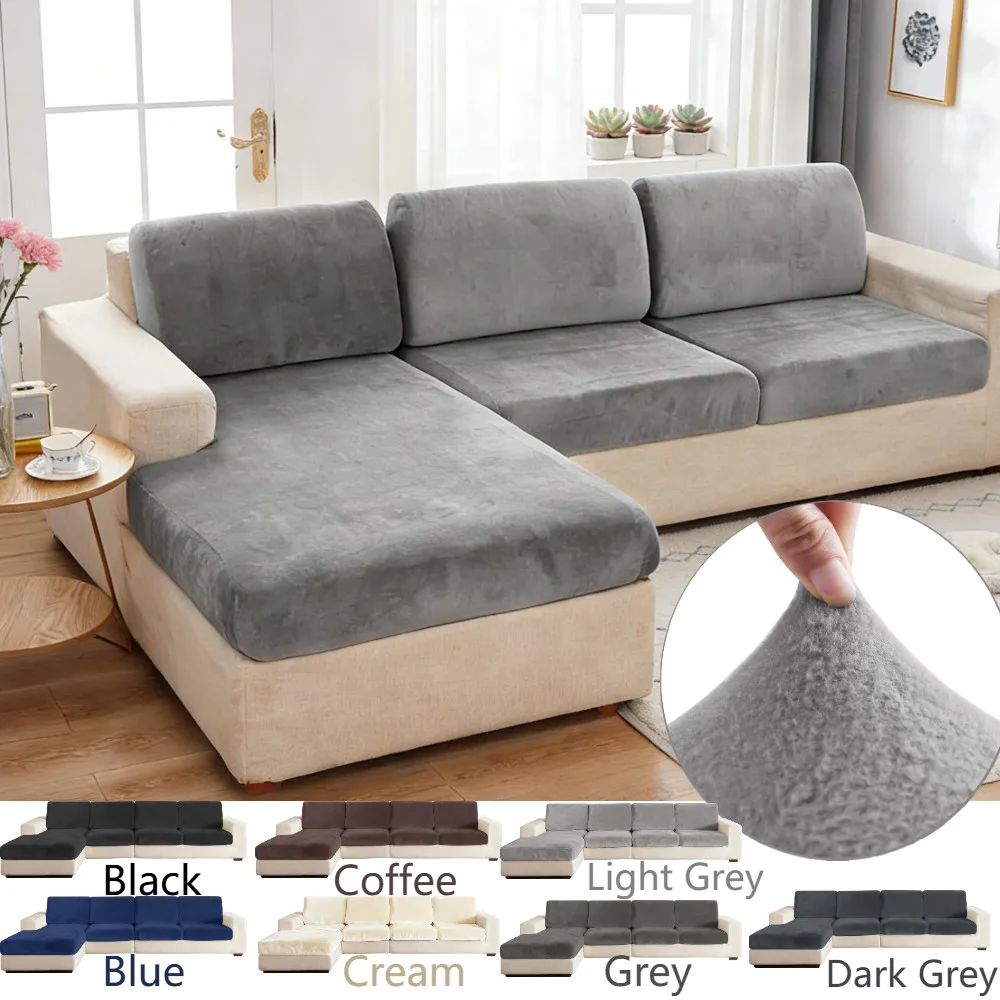 1pc Plüsch Sofa Sitzkissen Abdeckungen Anti-slip Elastische Schonbezug für Schlafzimmer Wohnzimmer Wohnkultur L Geformt möbel Schutz