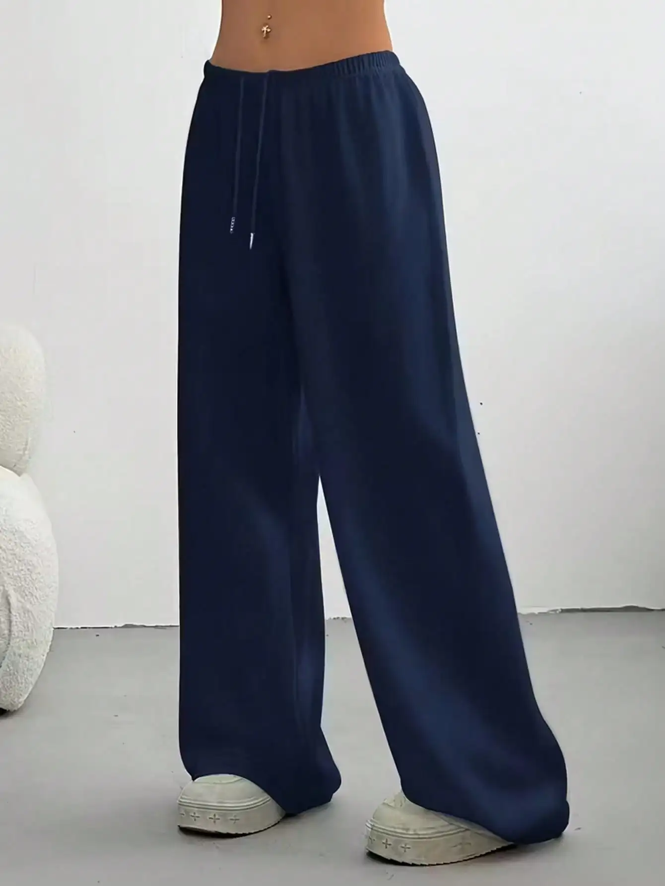 2026 Damen Casual Ganzjahres-Laufhose - Bequeme, lockere, einfarbige Hose mit Kordelzug und elastischem Bund, weites Bein – Detail 31
