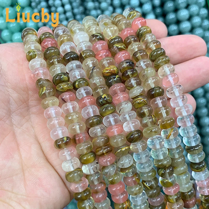100% Naturstein Wassermelone schale Abakus Spacer Perlen für Schmuck herstellung DIY Dekoration Fußkettchen Zubehör 15 "Großhandel 4/6/8mm – Detail 6