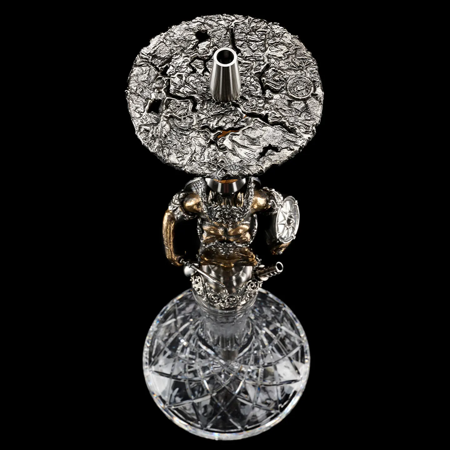 Maklaud Cold Golda Hookah Shisha Set High Quality 304 Stainless Steel Large Hookah with Glass Bottle Single Pipe view 5