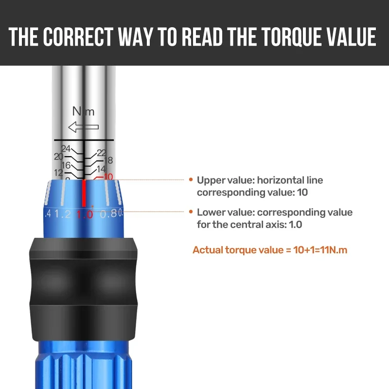For 2-24N.m Torgue Adjustable 1/4inch Ratchet Wrench Set Torque Wrench Repairing Tool High Precise Torque Preset Wrenches