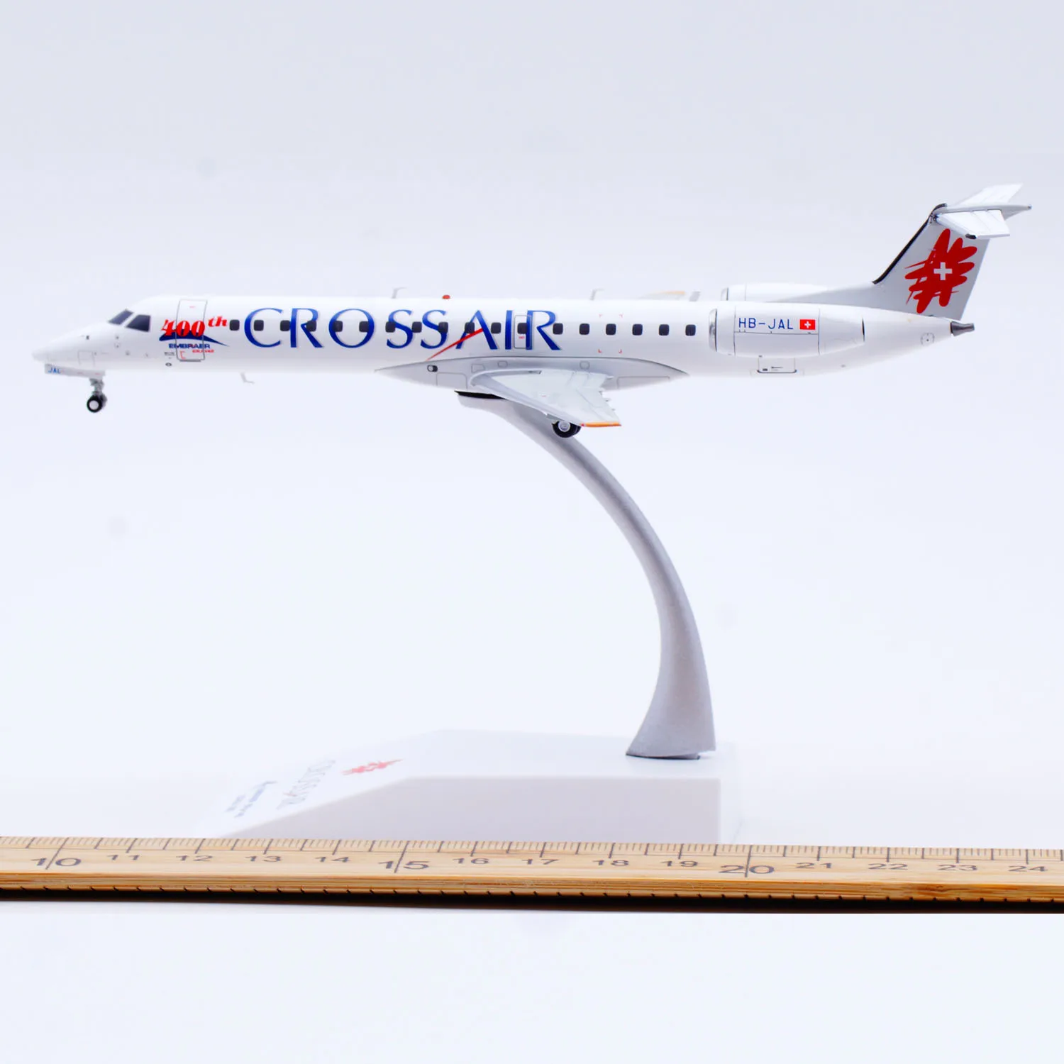 

XX20154 Alloy Collectible Plane Gift JC Wings 1:200 Crossair Embraer ERJ-145 "400th" Diecast Aircraft Model HB-JAL With Stand