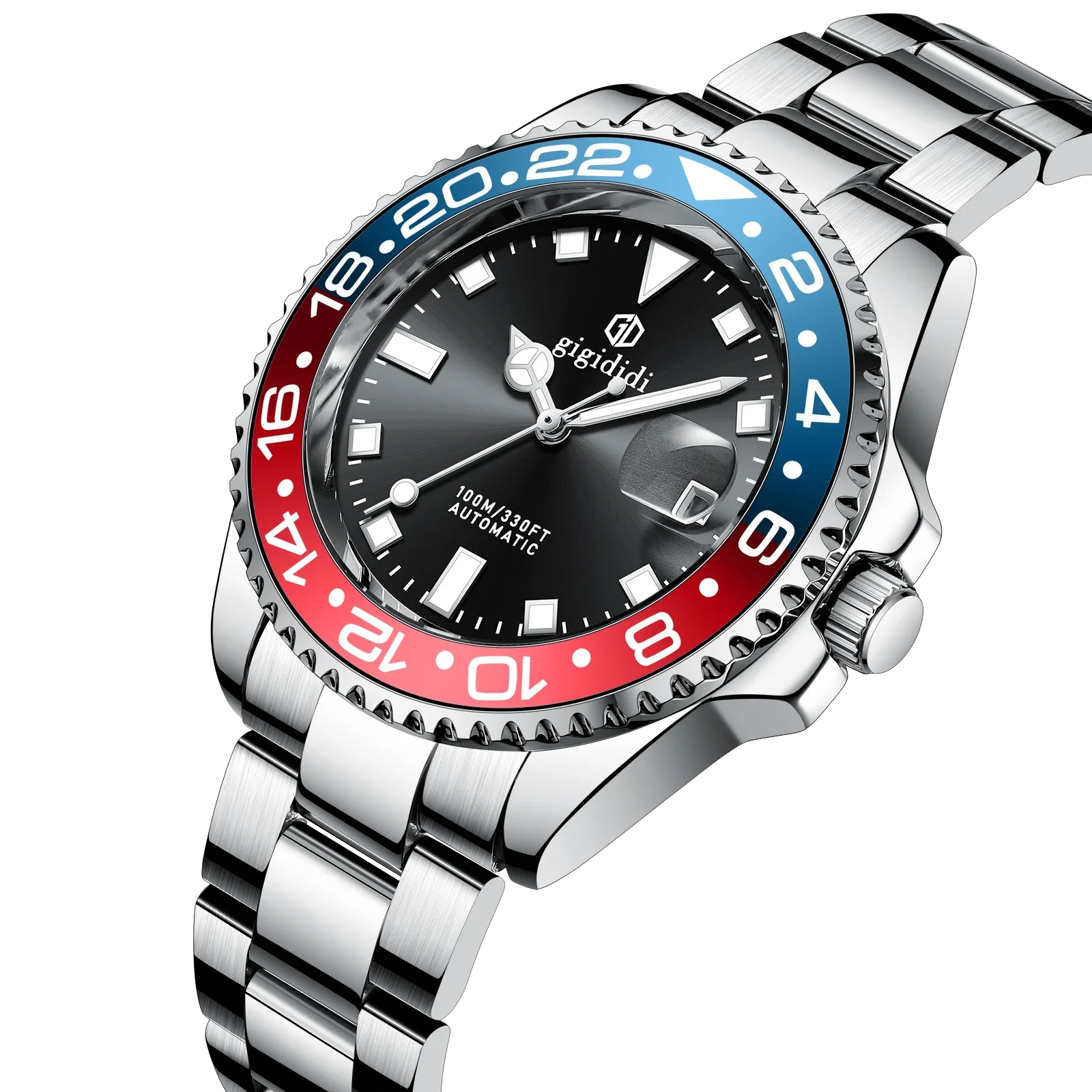 حار فاخر ساعات أوتوماتيكية ساعة ميكانيكية للرجال ساعة الغوص 100 متر مقاوم للماء ساعة اليد التقويم ساعة مضيئة هدية 2025
