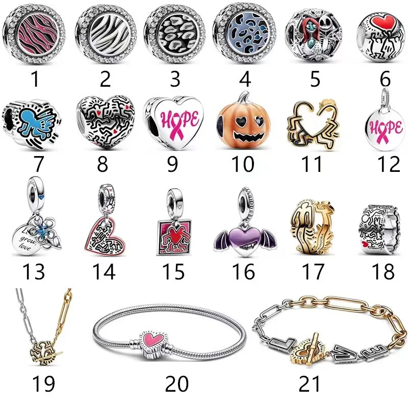 

Pan Pearl Silver 925 Halloween Pumpkin Car Christmas Beads DIY Bracelet Accessories Pendant