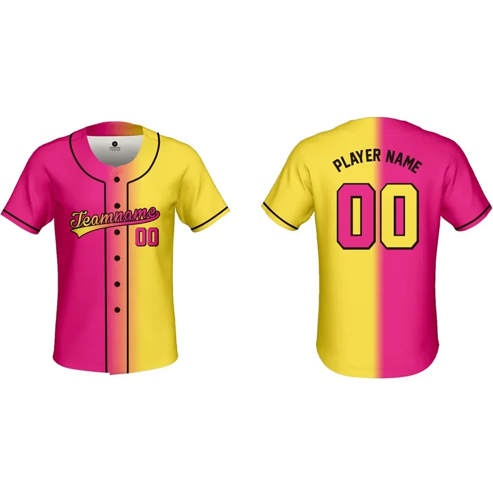 Custom Unique Baseball Jerseys Sulimation Printing Team Name Number Fashion Baseball Shirt Softball Game Training Clothes