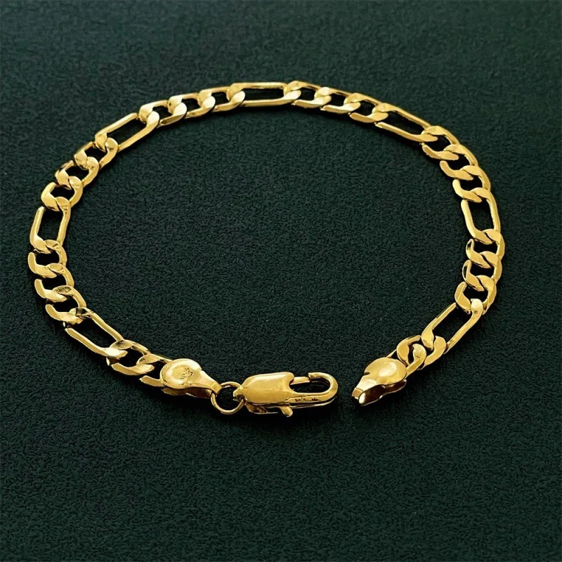 Exquisite 24k pure gold couple style boss chain 9999 gold bracelet bracelet - high-quality gift jewelry for couples