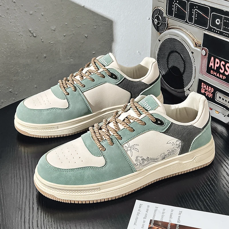 

2023 Retro Low-cut Men's Sneakers Fashion Printed Men's Casual Shoes Designer Canvas Sneakers Men Big size 47 zapatillas hombre