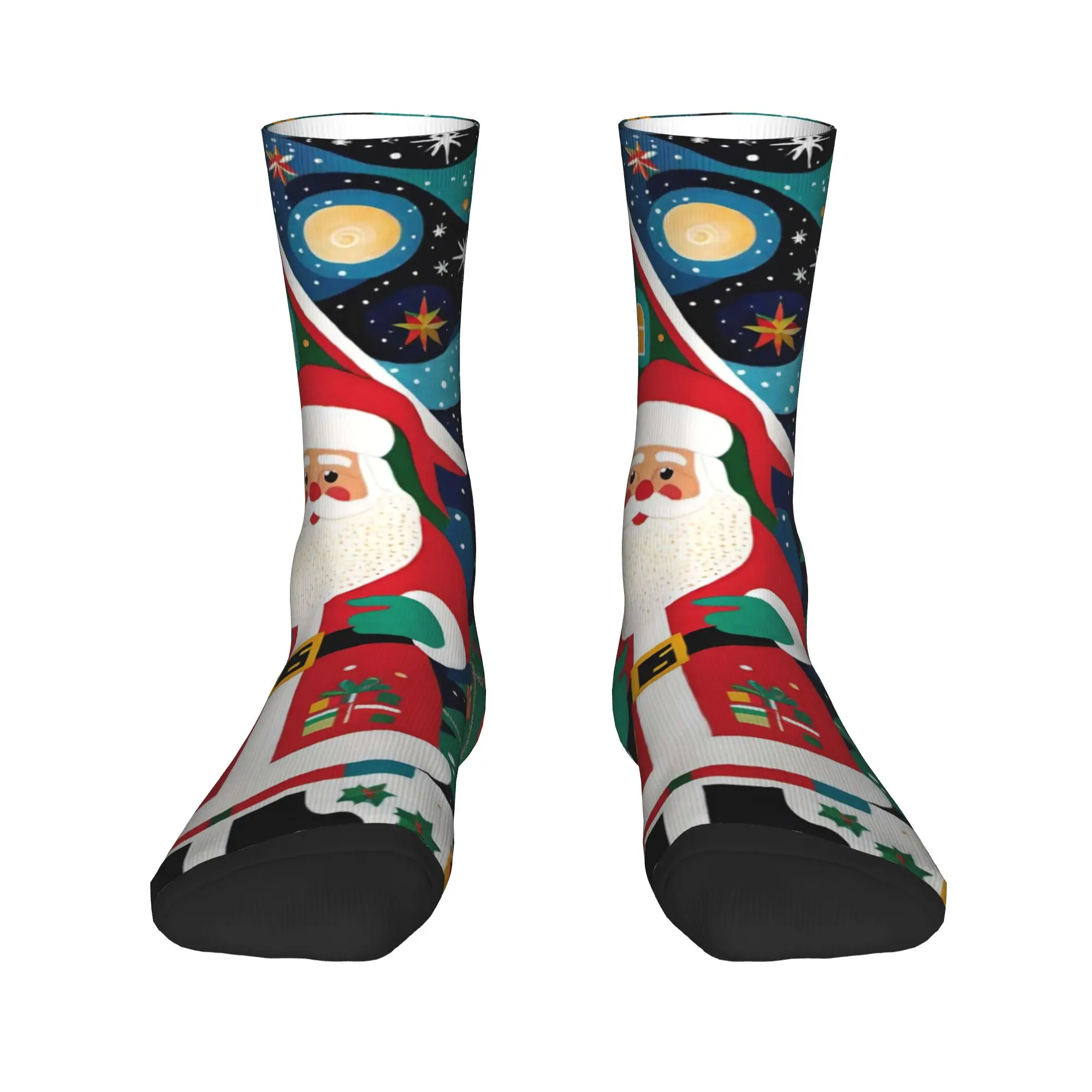男性靴下クリスマスサンタクロースストッキング滑り止め品質靴下秋面白いグラフィックランニングソックス