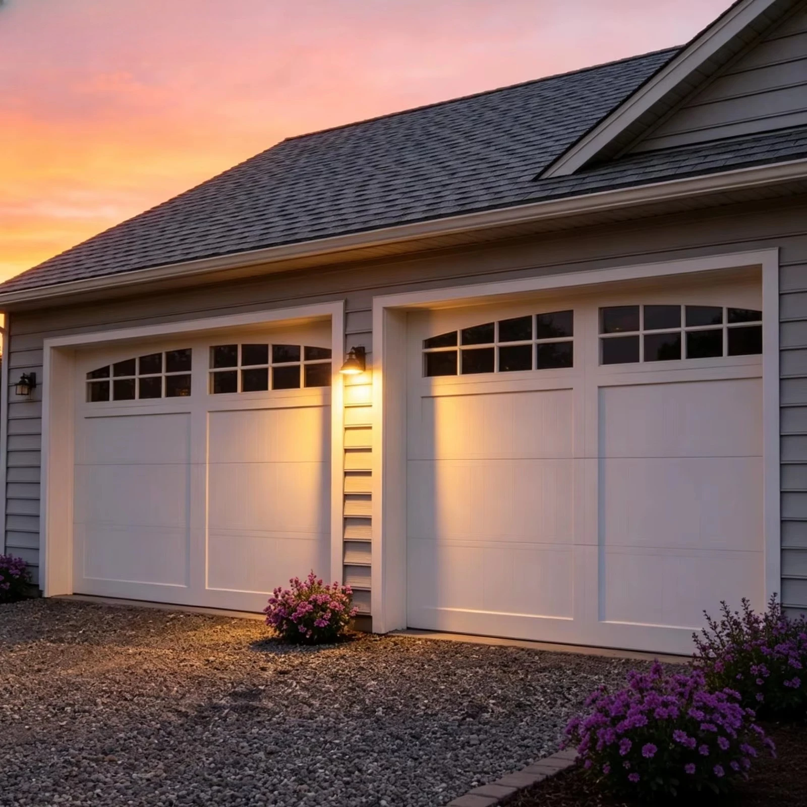 Motor Lift Energy Efficient Aluminum Garage Doors Ripple or Wood Grain Exterior Garage Door