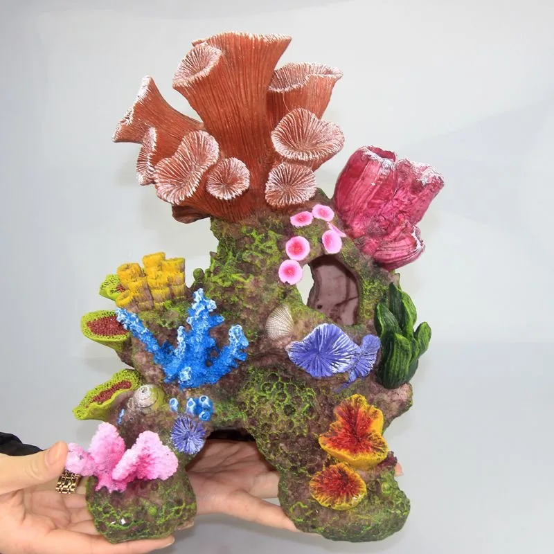 Aquarium Simulated Coral Reef Rock Landscape Artificial Mountain Shell Artificial Coral Fish Tank Decorations