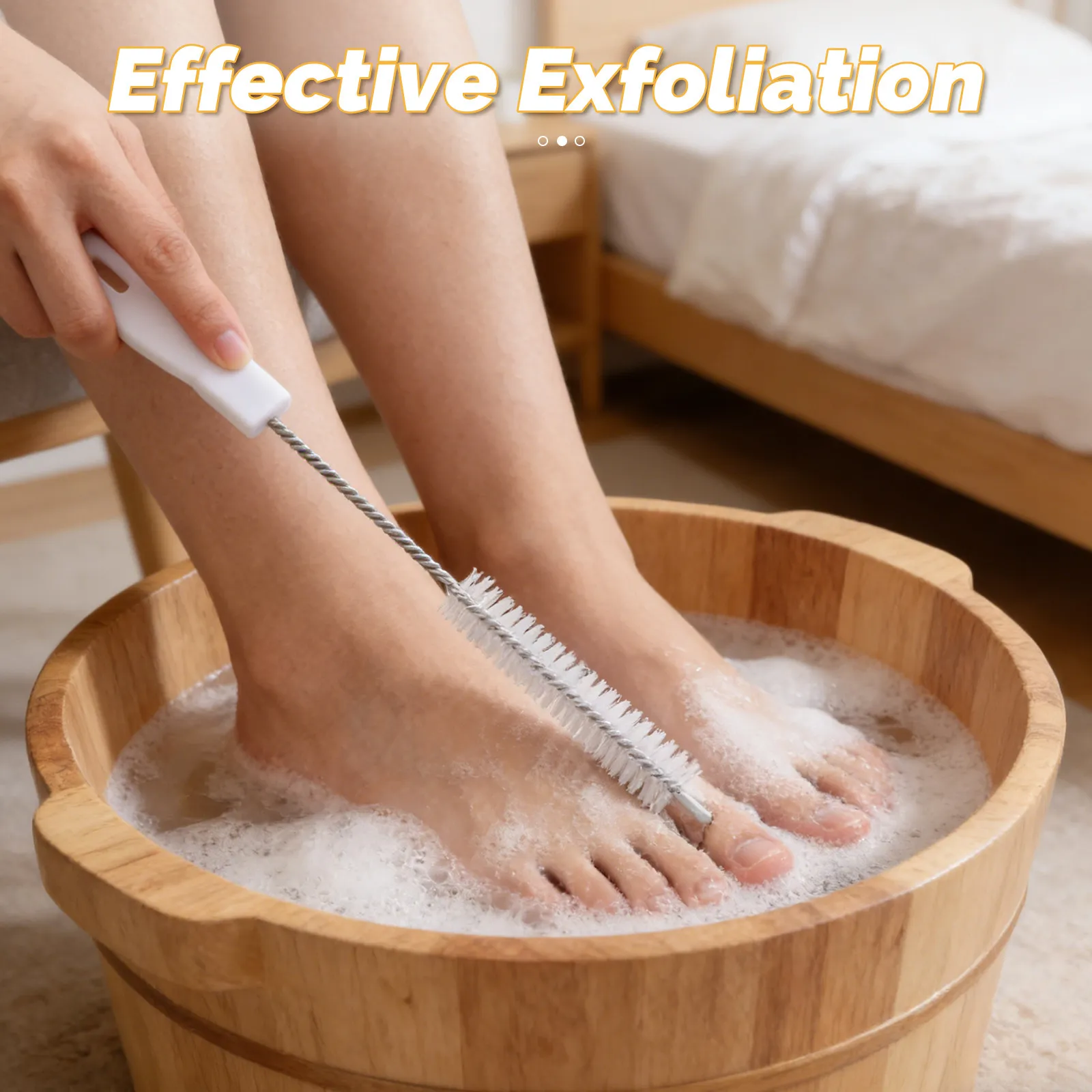 6Pcs Bath Foot Scrubber Brush for Feet Deep Cleaning Between Toes Soft Exfoliating Bristles Foot Shower Scrubber Hard Skin