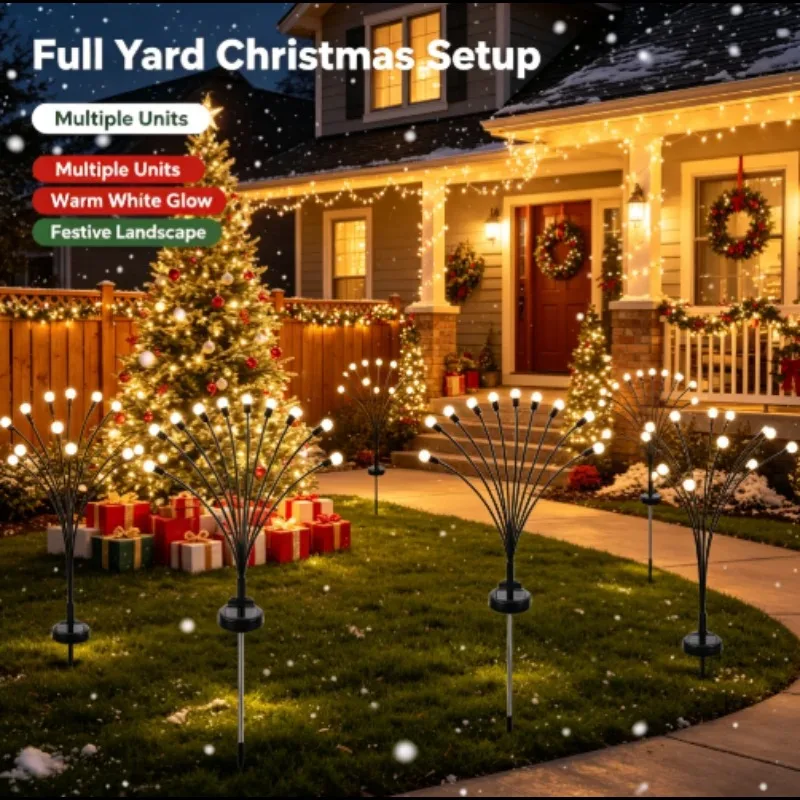 Solar Firefly Garden Lights, Waterproof Warm White Outdoor Patio Decor