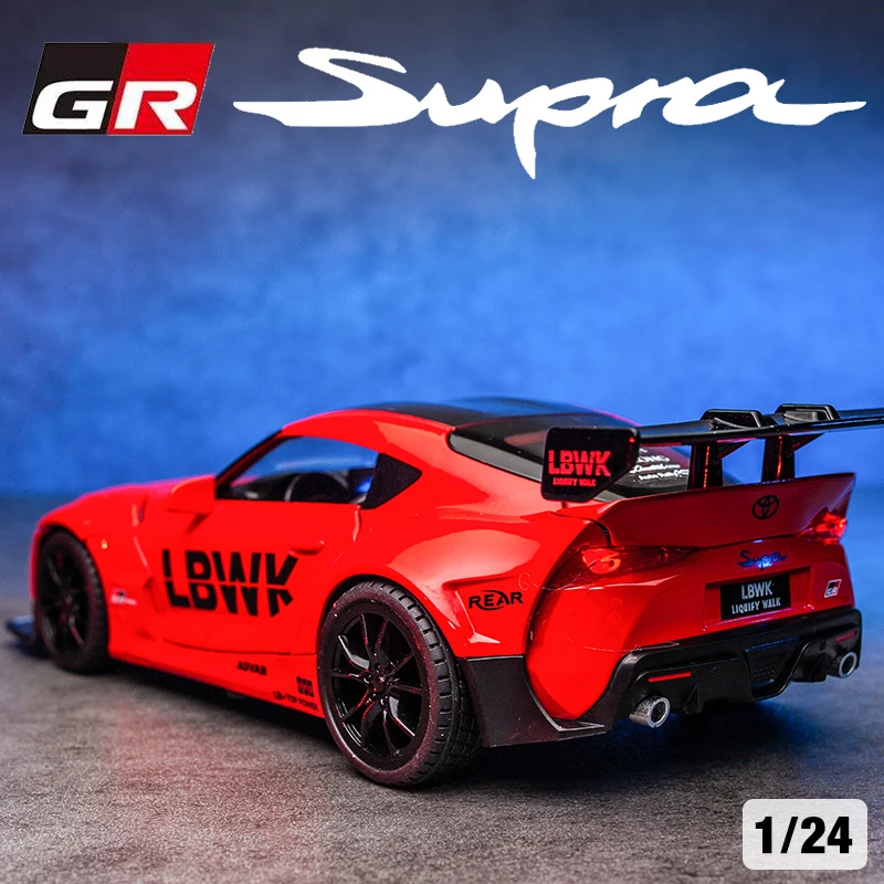 1:22 Toyota Supra Alloy Racing Car Model Diecast Sound & Light Car Shop Exhibition Decorations Collect Ornaments Gift C70