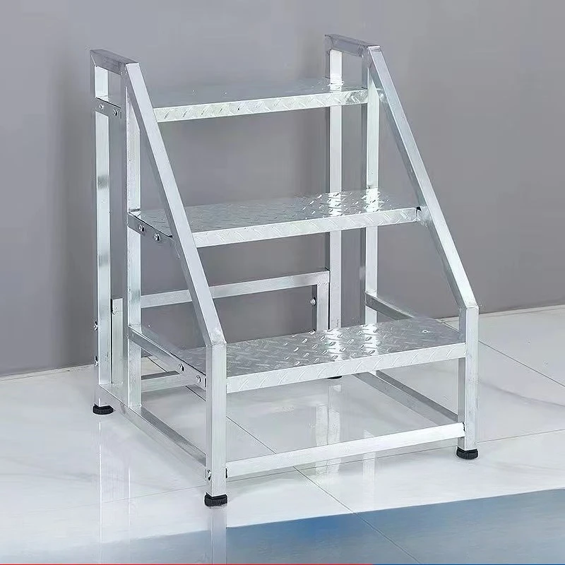 

Industrial Stepping Ladder Mobile Home Wide Climbing Steps Stair Handrail Outdoor Three Steps Stepping Stairs