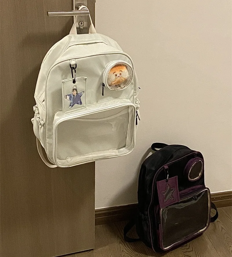 

Прозрачная школьная сумка Ita, студенческая Mochila, большая вместимость, Mochilas Mujer, прозрачный рюкзак Moda, универсальные женские сумки