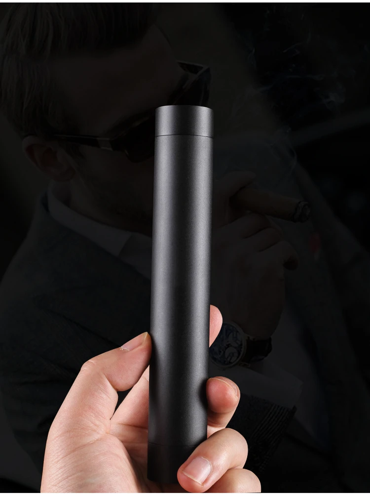 Metal Cigar Tube Mini Humidor, Single Cigars Case Storage Pipe Travel Pocket Smoking Accessories Tool Gift