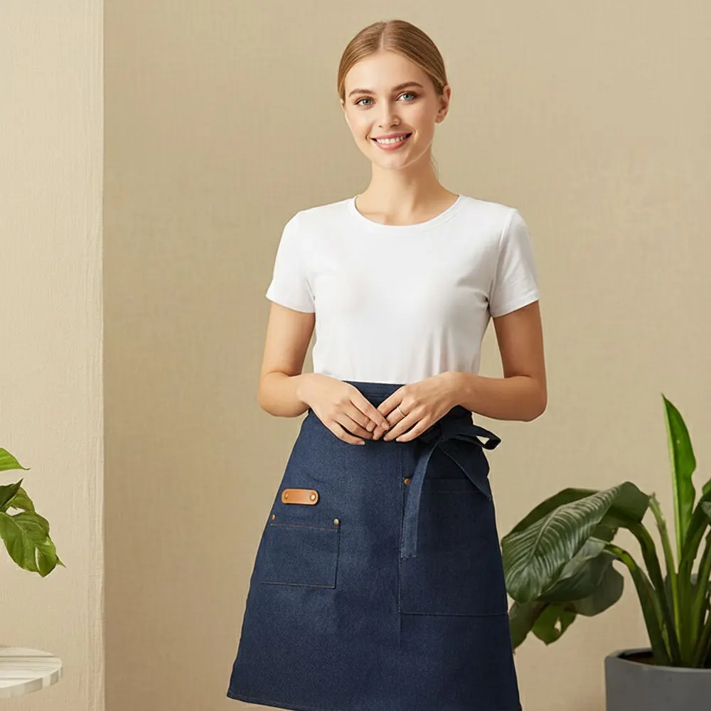 남성용 반신 앞치마 레스토랑 주방 작업용 앞치마 반컷 웨이터 셰프 반앞치마