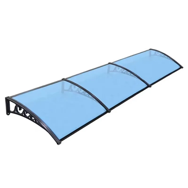 Waterproof UV-resistant polycarbonate patio awning, aluminum brackets front window rear door canopy, free custom design