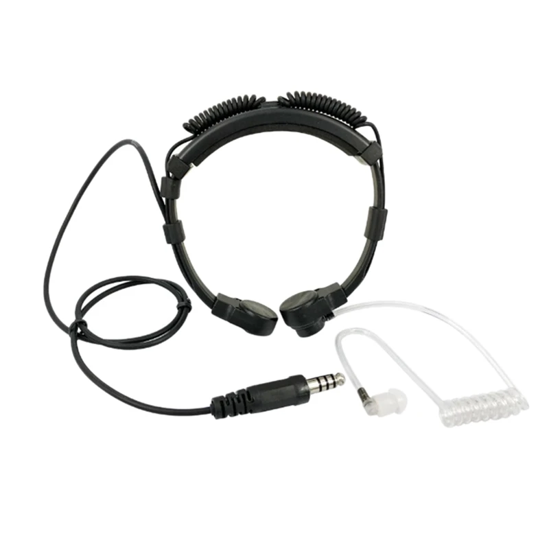 Throat Mic,Retractable Heavy-Duty Throat Control Microphone Headset Plug ( PTT Is Not Included)