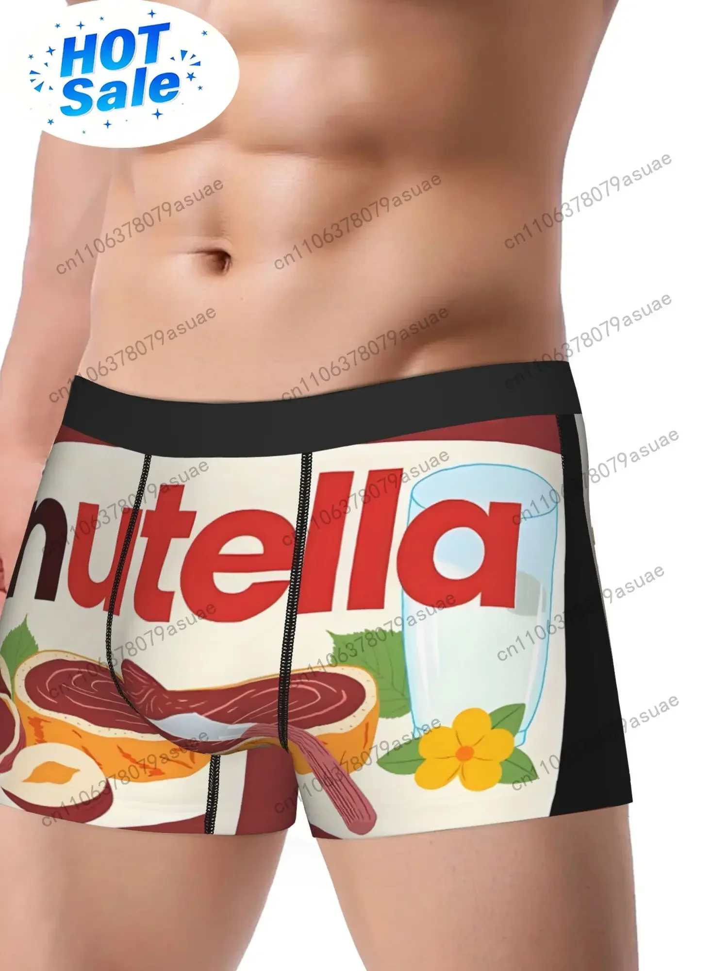 Chocolate Hazelnut Spread Unique Underwear Design Comfortable Men's Boxer Briefs Machine Washable