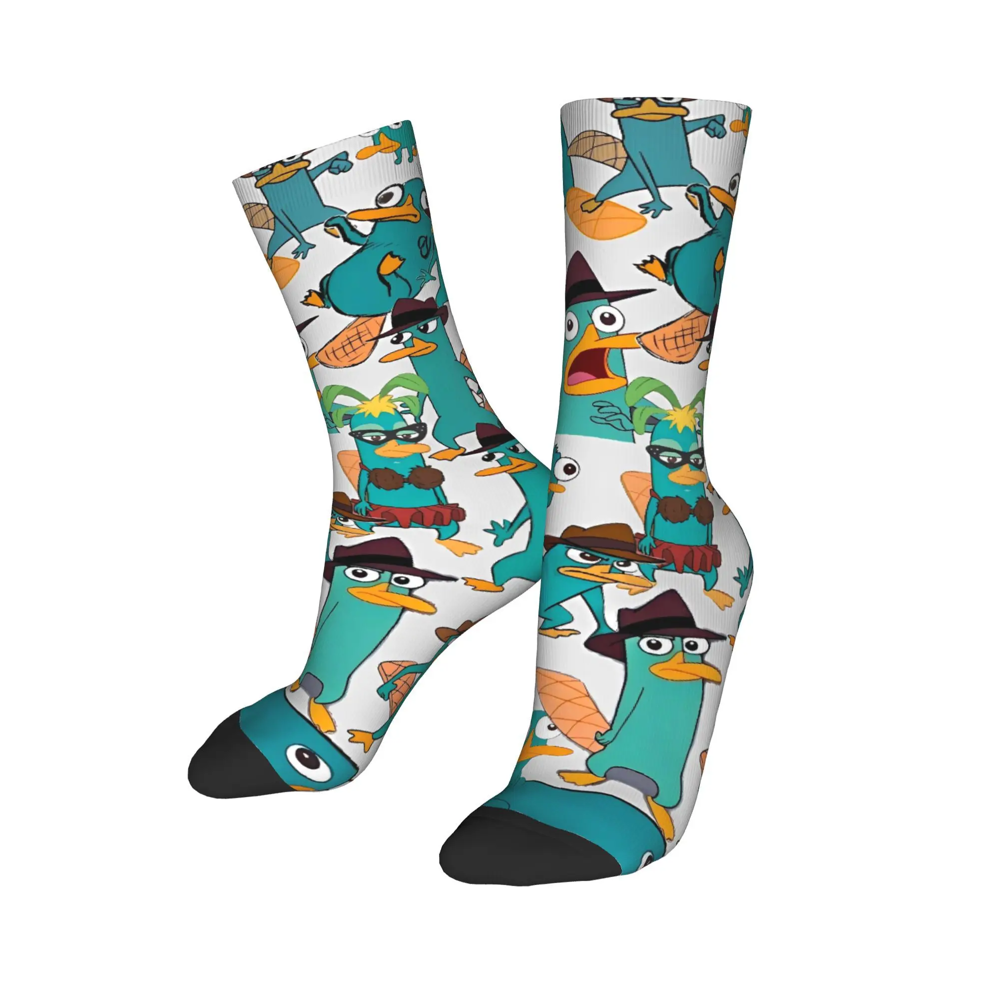 Skarpety Perry the Platypus, personalizowane skarpety, antypoślizgowe skarpety damskie i męskie, średniej grubości, miękkie, zimowe, gotyckie skarpety rowerowe