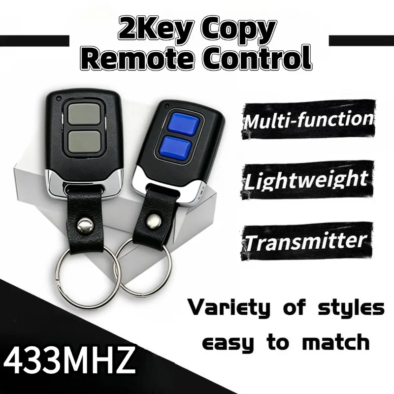 433MHz 2-Key Wireless Copy Remote Control Garage Door Handheld Transmitter