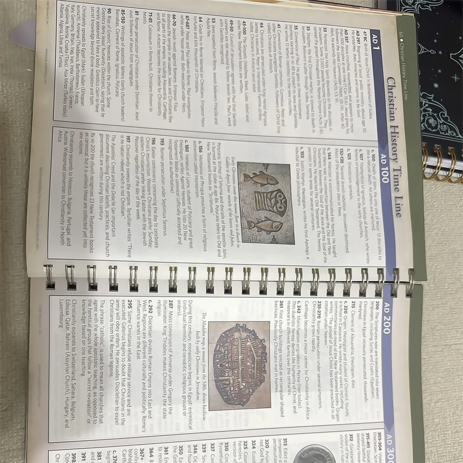 Cuaderno en espiral con personajes bíblicos, gestión del tiempo, planificador de paisajes de viaje, encuadernación de bobina duradera, diseño plano de 180 grados