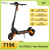 KuKirin-G3 folding electric scooter, 10-inch off-road tires, 1200W motor, max speed 50km/h, range 63km, large touch screen