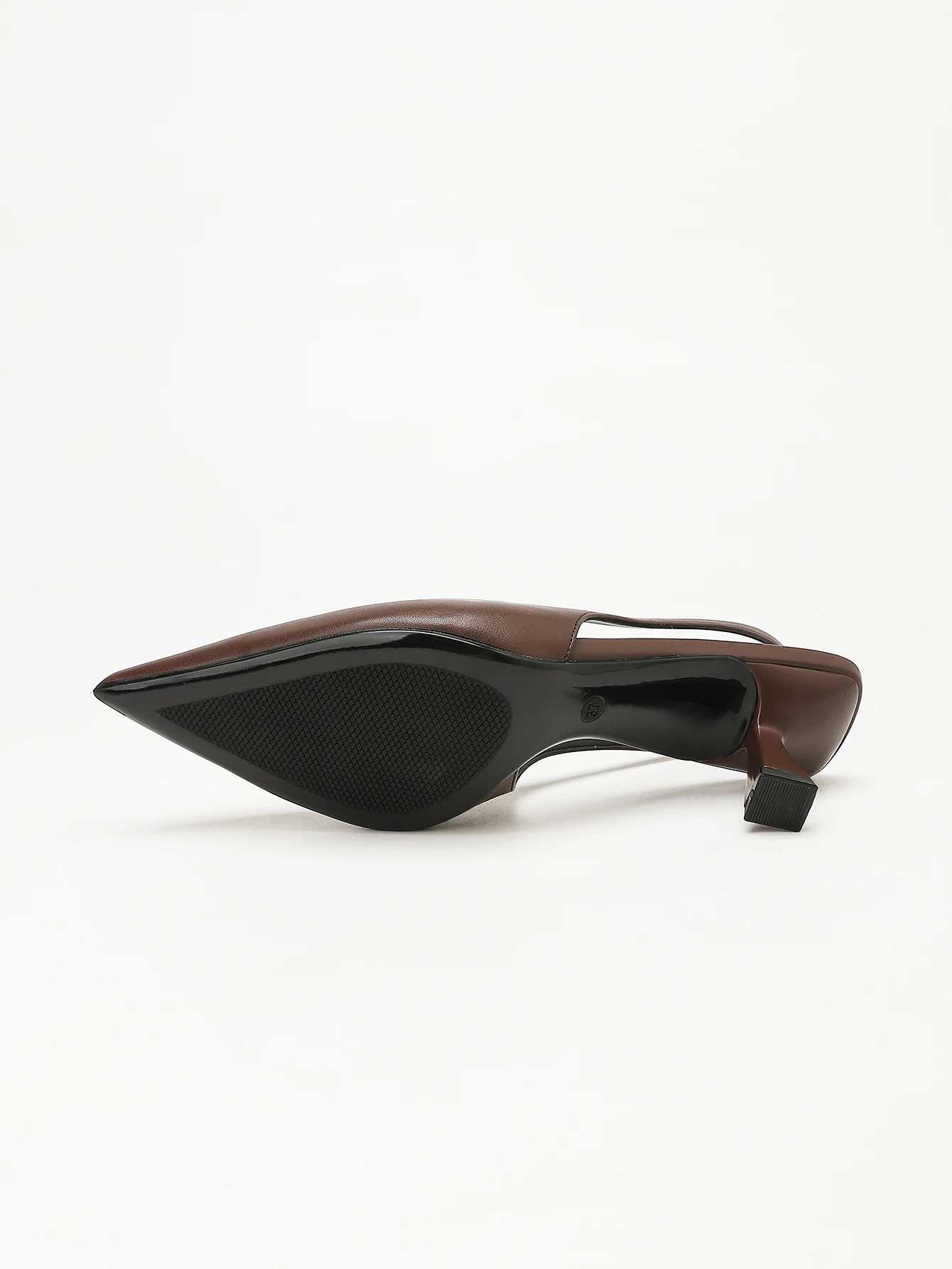 Damen Braune Slingback-Pumps mit spitzer Zehenpartie, niedrigem geometrischem Kitten-Heel, rückenfreie Pumps für Freizeit, Büro, Date und Arbeit – Detail 8