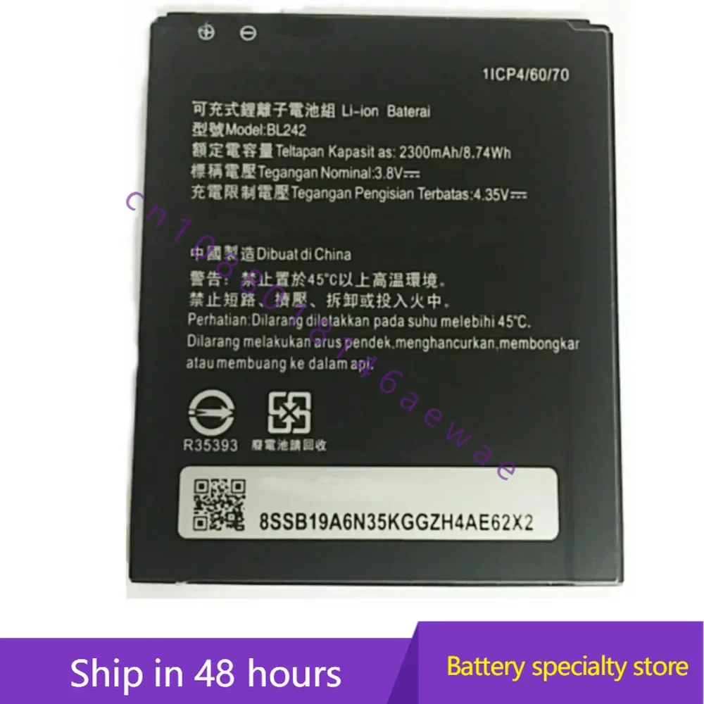 Оригинальный аккумулятор BL242 2300 мАч для Lenovo K3 K30-W A6000 A3860 A3580 A3900 A6010 A6010, аккумуляторы для сотовых телефонов