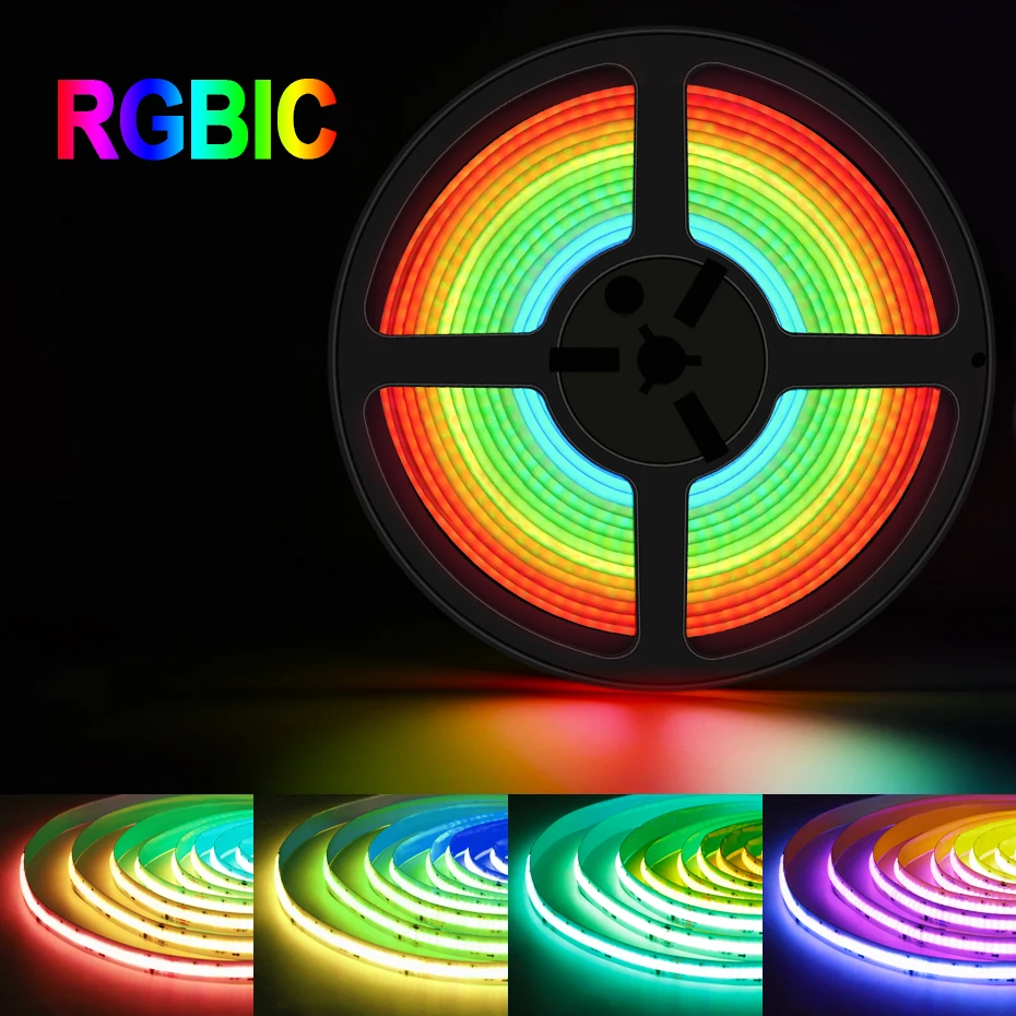 

Светодиодная лента Tuya Smart RGBIC COB, 24 В постоянного тока, адресная лента RGB, цвет мечты, гибкая лента для украшения внутреннего освещения