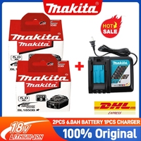 Original Makita 18V Battery, 5.0Ah 6.0Ah, BL1830 BL1850B BL1840 BL1860 BL1815 Replacement Power Tool Battery＆ DC18RC charger🔋