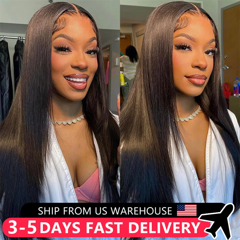 Straight 13x4 Lace Frontal Wig Human Hair 30 32 Inch Transparent Lace Front Wigs For Women Indian Pre Plucked Lace Closure Wig