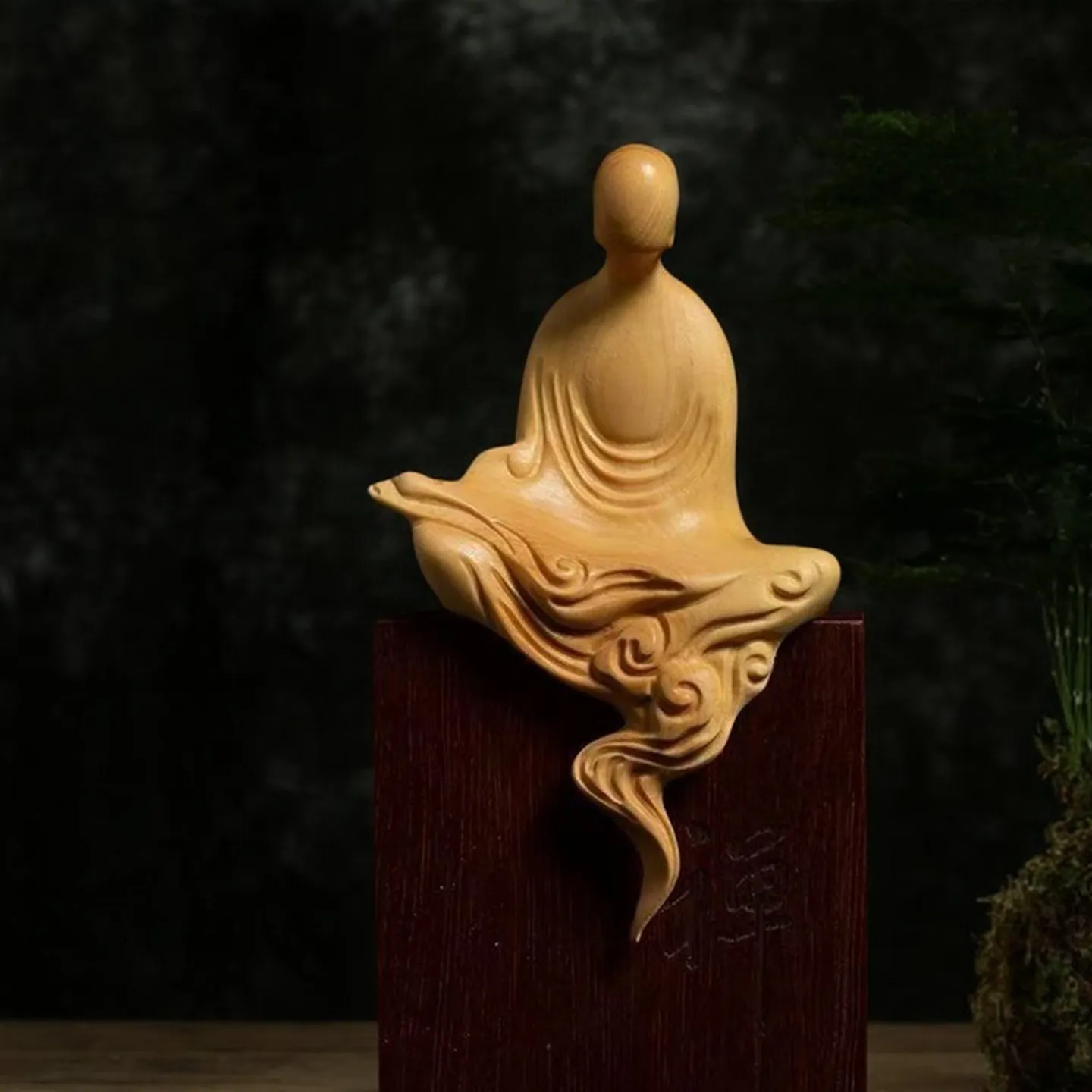 Cz thuja hanging auspicious clouds formless buddha ornaments solid wood carving home crafts cultural toys statues   worship