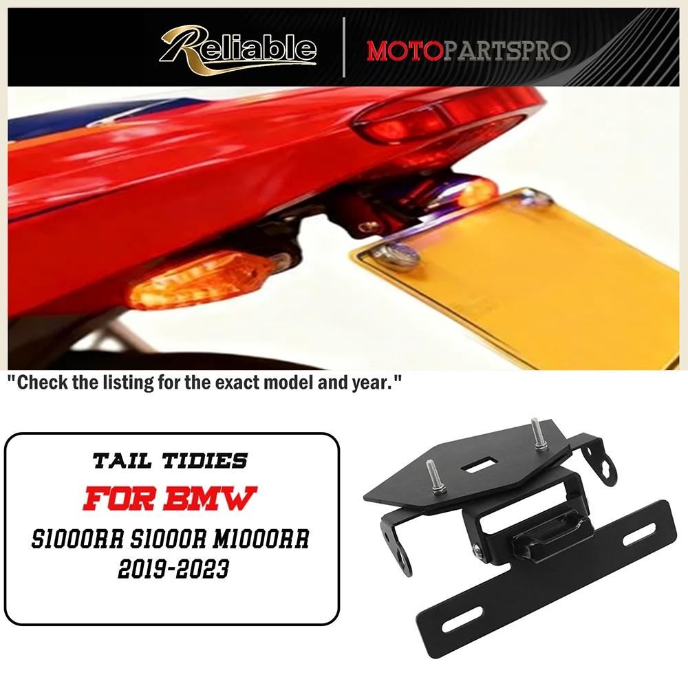 

S1000R License Plate Holder Motorcycle Tail Tidy For BMW S1000RR S1000R M1000RR 2019-2023 adjustable Short number plate holder