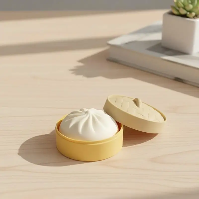 Steamed Stuff Bun AntiStress Ball Fidget Toy Soft  Dumpling 1PC for Kids and Adults Stress Relief