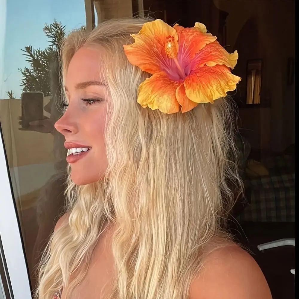 Cloth Artificial Flower Hair Clip Bangs Clip Side Clip Bohemian Style Hair Clip Hawaiian Korean Style Hibiscus Flower Hairpin